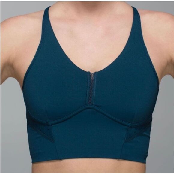 Lululemon Bonded Longline Sports Bra & Just Breathe Pant Set Alberta Lake Size 6 - Picture 3 of 14